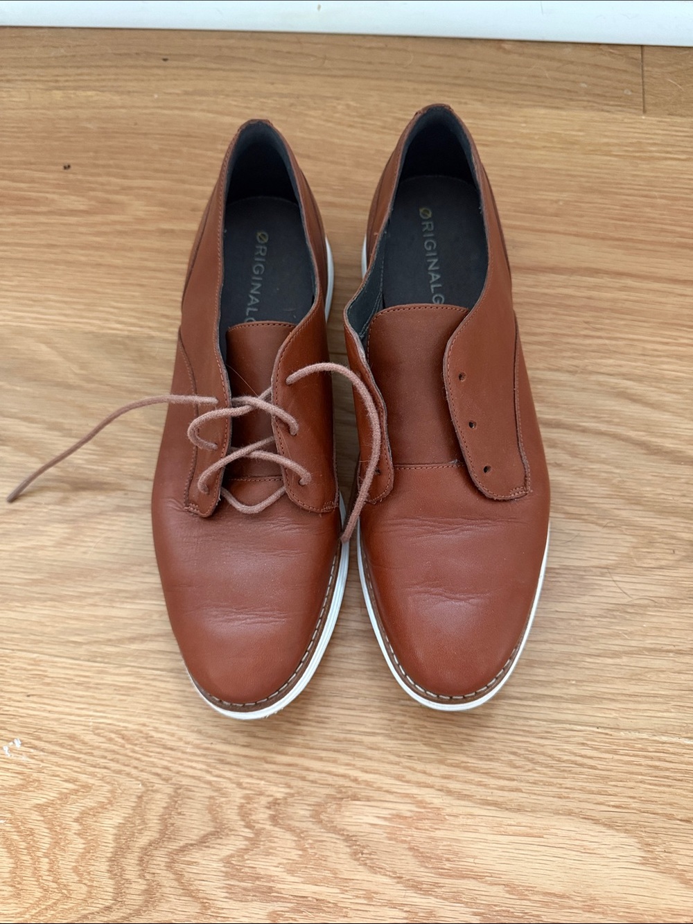 Cole Haan Women's Cognac Leather Derby Oxfords